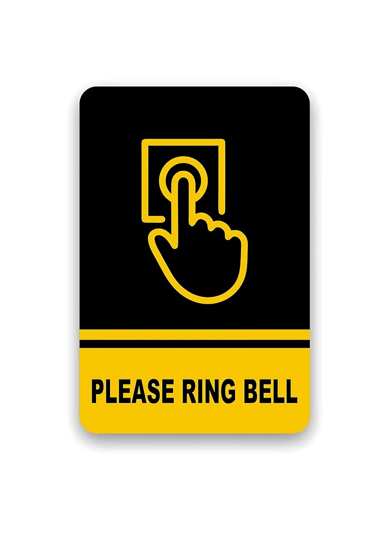 Arab Land Solutions Please Ring The Bell Sign - Printed Vinyl Sticker, Waterproof, Scratch & UV Resistant (4 x 6 Inches)  - Image 2