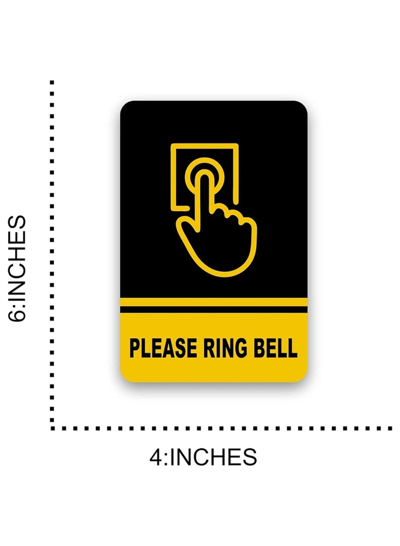 Arab Land Solutions Please Ring The Bell Sign - Printed Vinyl Sticker, Waterproof, Scratch & UV Resistant (4 x 6 Inches)  - Image 1