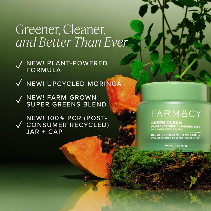 Farmacy Sensitive Skin Makeup Remover Cleansing Balm - Green Clean Waterproof Makeup Remover Balm + Oil Cleanser for Face - Melts Make Up + SPF - Hydrates + Softens Skin - Fragrance Free (30ml) - Image 3