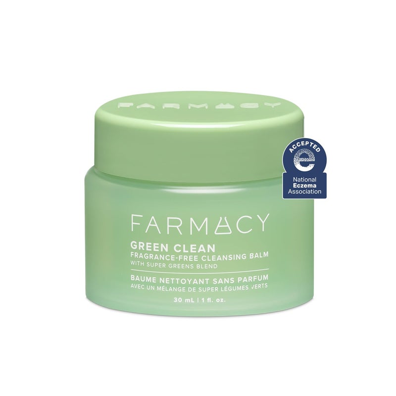 Farmacy Sensitive Skin Makeup Remover Cleansing Balm - Green Clean Waterproof Makeup Remover Balm + Oil Cleanser for Face - Melts Make Up + SPF - Hydrates + Softens Skin - Fragrance Free (30ml) - Image 1