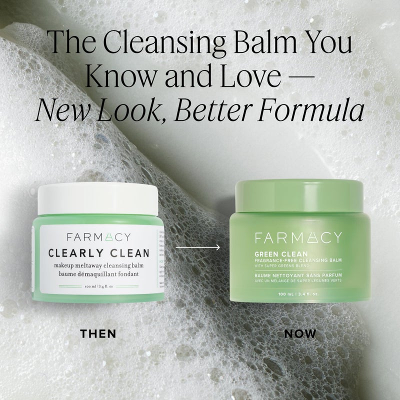 Farmacy Sensitive Skin Makeup Remover Cleansing Balm - Green Clean Waterproof Makeup Remover Balm + Oil Cleanser for Face - Melts Make Up + SPF - Hydrates + Softens Skin - Fragrance Free (30ml) - Image 2