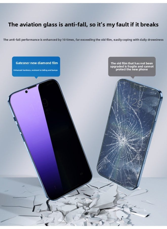 Generic - Applicable To IPhone13 Tempered Film Apple 15Pro Mobile Phone Anti-peep 14ProMax Full Screen 14plus IP-Colour:[blu-ray Version◆Pack Of 3】full Screen Eye Protection★Comes With Film Applicator + Rear Film-Size:iPhone 14 Plus - Image 1