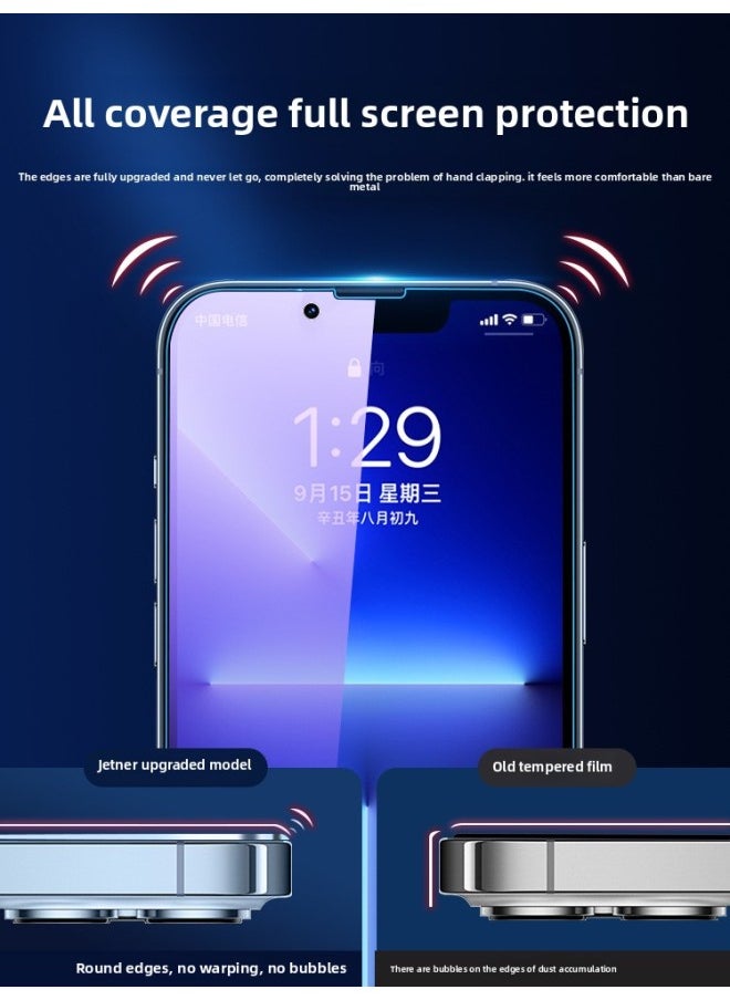 Generic - Applicable To IPhone13 Tempered Film Apple 15Pro Mobile Phone Anti-peep 14ProMax Full Screen 14plus IP-Colour:[blu-ray Version◆Pack Of 3】full Screen Eye Protection★Comes With Film Applicator + Rear Film-Size:iPhone 14 Plus - Image 1