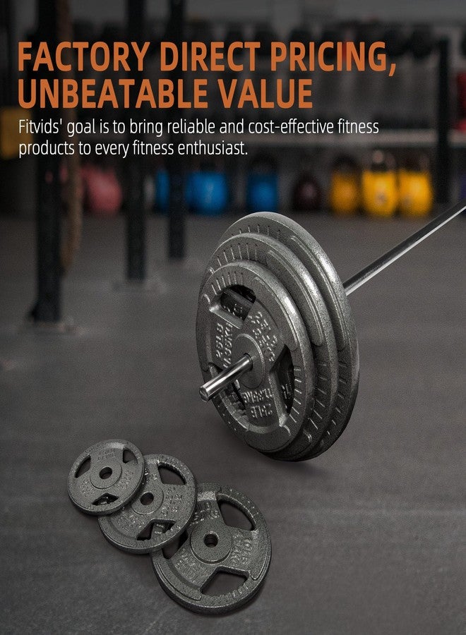 Fitvids 1-inch Rubber Olympic Grip Weight Plates for Strength Training, 2.5LB (Set of 4) - Image 5