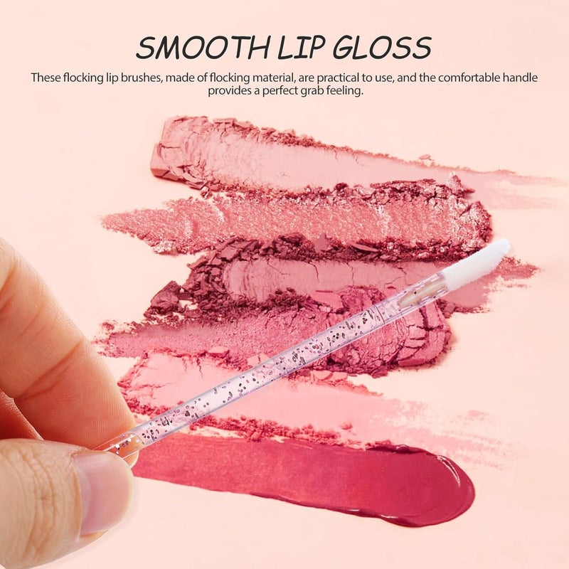 Disposable Lipstick Brush Set, 100pcs Crystal Pink Solid Handle Lip Brush for Makeup Application, Portable Cosmetics Lipstick Applicator for Travel and Daily Use - Image 3