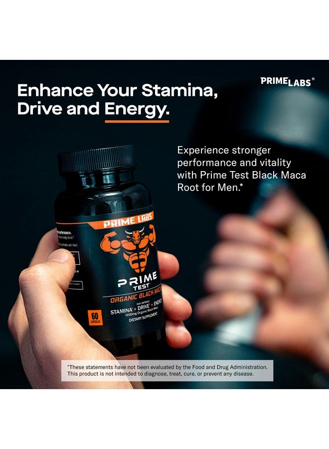 PRIME LABS Prime Labs Organic Black Maca Root Capsules 1,200mg - Stamina, Drive, Energy, Vitality - Peruvian 20:1 Extract - for Men & Women - 60 Count - Image 2