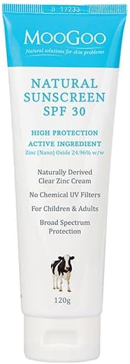MooGoo Natural Waterresistant Zincbased SPF 40 Sunscreen Gentle Clear and Effective Sun Protection for All Ages and Skin Types ChemicalFree Defense for You and Your Family 120g 42oz