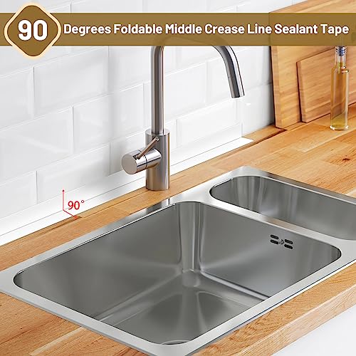Fixmend Caulk Tape Waterproof Self Adhesive, 3 Rolls Toilet Caulk Sealing Strip, Bathtub Caulking Sealant Tape for Kitchen, Bathroom, Countertop, Sink, Floor Wall Edge Protector(1.5" x 10.5Ft) - Image 4