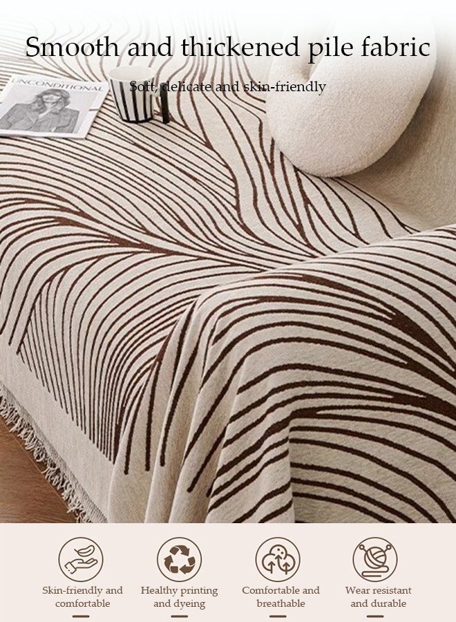 DUNISO غطاء أريكة شينيير، غطاء حماية للأريكة من الجانبين، بطانية ناعمة قابلة للتنفس، مع خيوط، لا تتعرض للتقشر بسهولة، مقاومة للاهتراء والخدوش، مناسبة لجميع الفصول، مناسبة لأرائك ذات مقعدين، 180 * 230 سم - Image 3