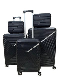 5-Piece Anti-Shatter Silicone Trolley Luggage Set – Lightweight ABS, TSA Lock, 360° Double Spinner Wheels – Black - pzsku/Z0B879D9A710956B0847AZ/45/_/1740383461/6379b8ff-af0d-4d39-9c80-9ebc570effdf