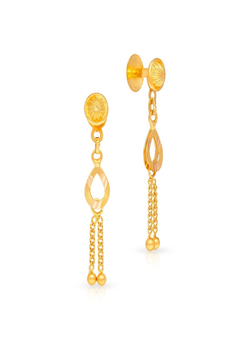 Malabar Gold and Diamonds 22KT 916 Gold Dangle Earrings for Women ERKER10394 - Image 1