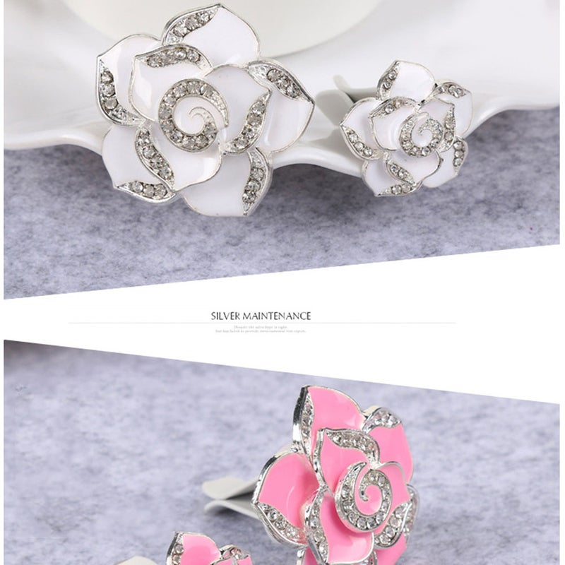 One Pair Car Air Vent Decorations Rhinestone Encrusted Fragrance Air Freshener Holders Auto Car Interior Decoration (White) - Image 5