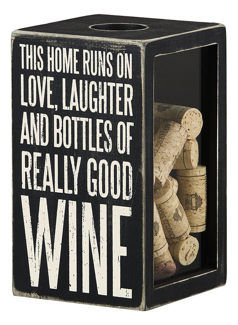 Primitives by Kathy Primitives by Kathy Classic Black and White Wine Cork Holder 425 x 725 x 425Inches Bottle of Really Good Wine 