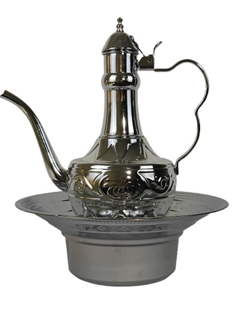 2.5L الكلاسيكية محفورة تصميم العربية التقليدية غسل اليدين مجموعة الفولاذ المقاوم للصدأ مرآة الانتهاء من وعاء ماء طويل الذيل مع مجموعة حوض للمنزل فندق نزهة السفر في الهواء الطلق 33 سم