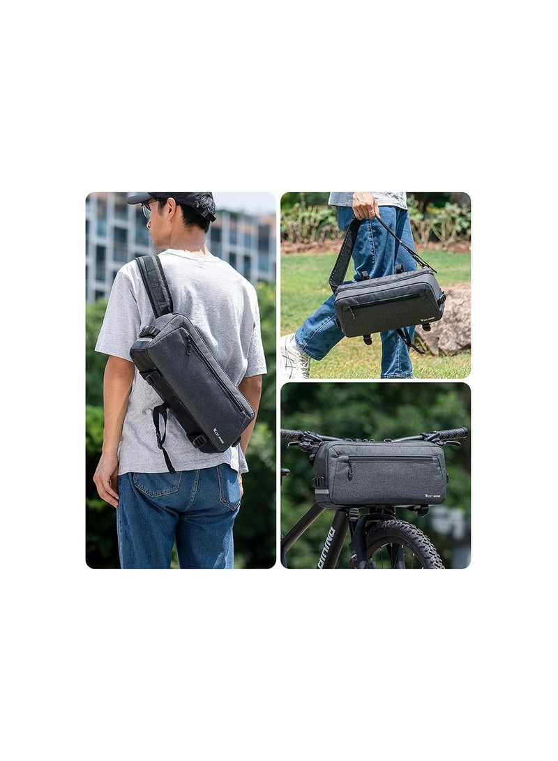 GGOOT Practical Bicycle Bag Multifunctional Bike Bag Large Capacity Bike Front Storage Bags Anti-Drop Wear-Resistant Cycling Bag Crossbody Bag  - Image 4
