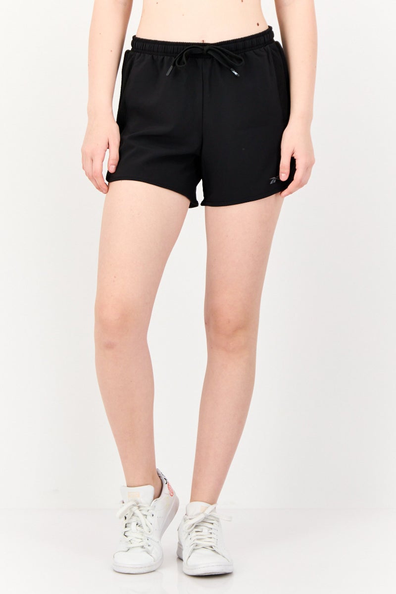 Reebok Women Sportswear Fit Drawstring Training Shorts, Black  - Image 1
