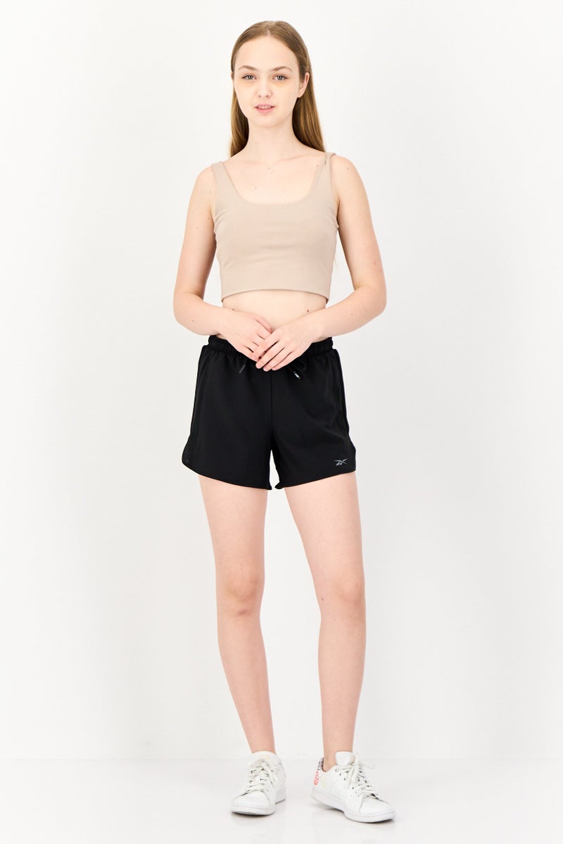 Reebok Women Sportswear Fit Drawstring Training Shorts, Black  - Image 3
