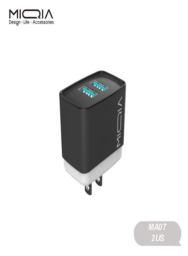 MIQIA 2.4A 2 Port US Charger Black - Image 4