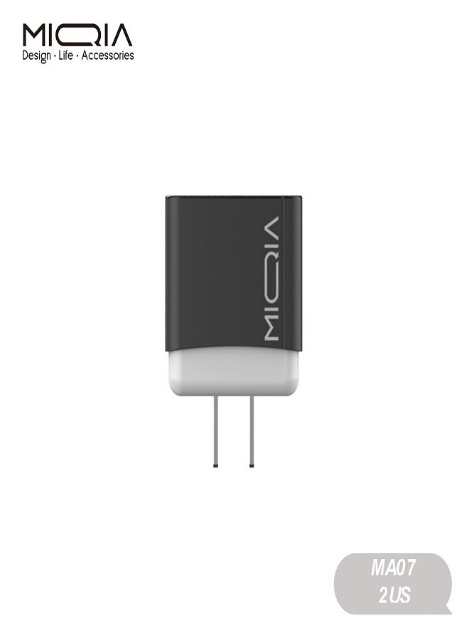 MIQIA 2.4A 2 Port US Charger Black - Image 3