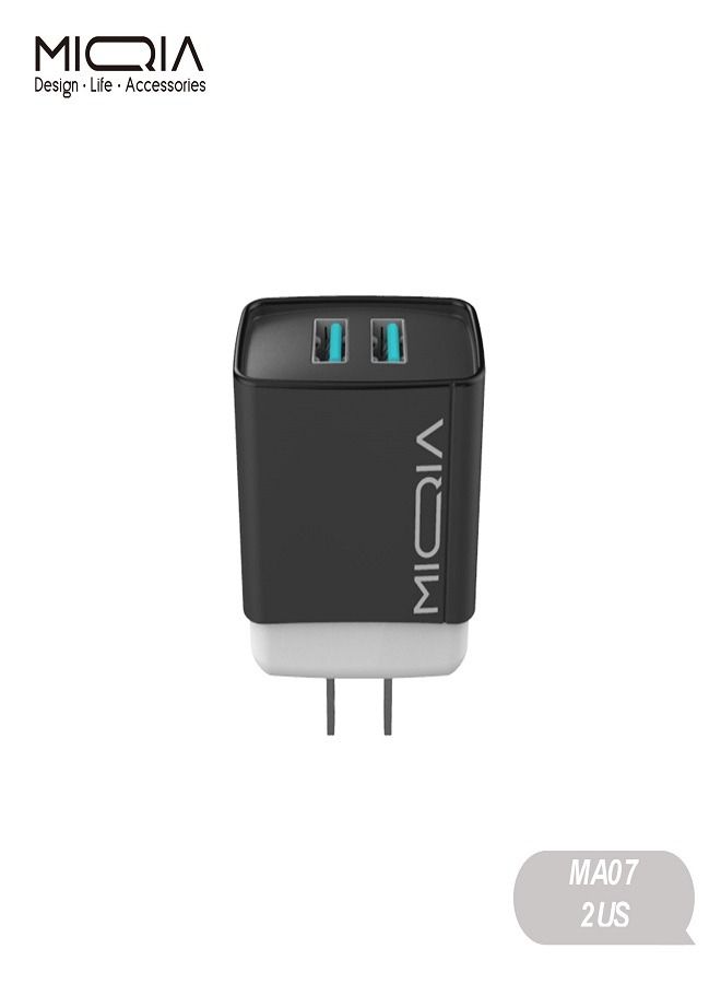 MIQIA 2.4A 2 Port US Charger Black - Image 2