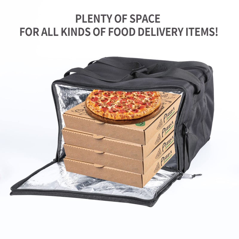 OLYDON Insulated Heated Delivery Bag with Handle - Portable Microwave Food Warmer, Collapsable Grocery Boxes - Picnic Lunch Pizza Container for Food Transport - Image 5