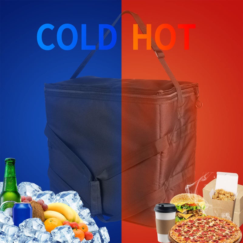 OLYDON Insulated Heated Delivery Bag with Handle - Portable Microwave Food Warmer, Collapsable Grocery Boxes - Picnic Lunch Pizza Container for Food Transport - Image 3