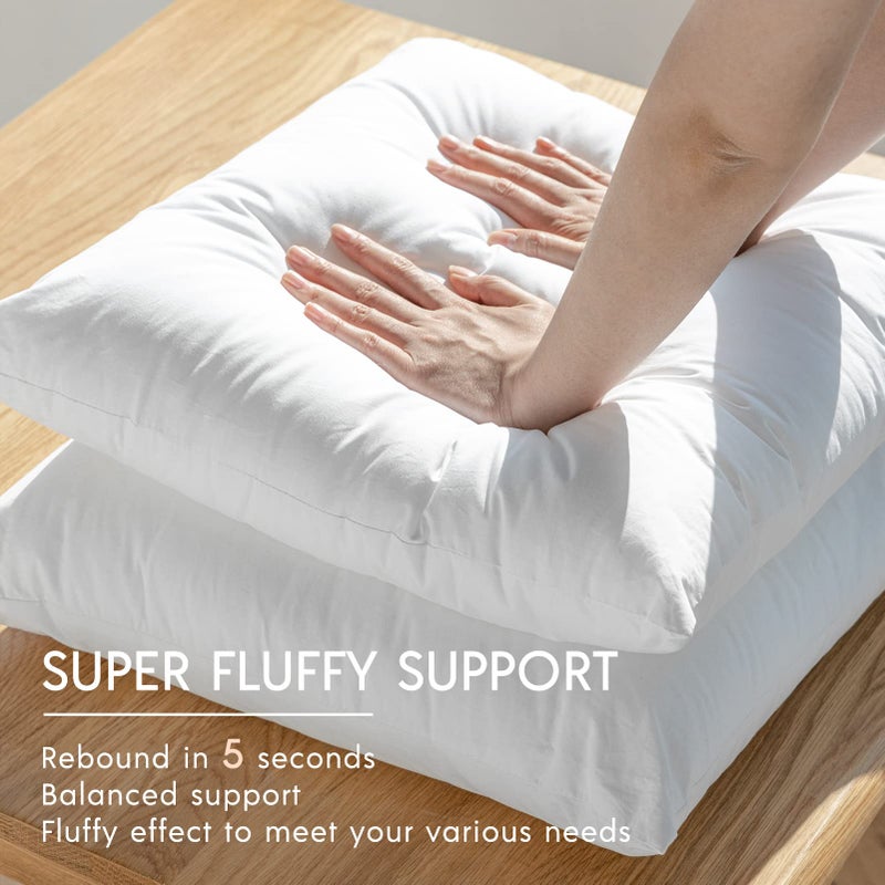 Phantoscope Phantoscope Premium Outdoor Pillow Inserts - Pack of 2 Square Form Water Resistant Polyester Throw Pillows  Couch Sham Cushion Stuffer  16 X 16 inches  - Image 4