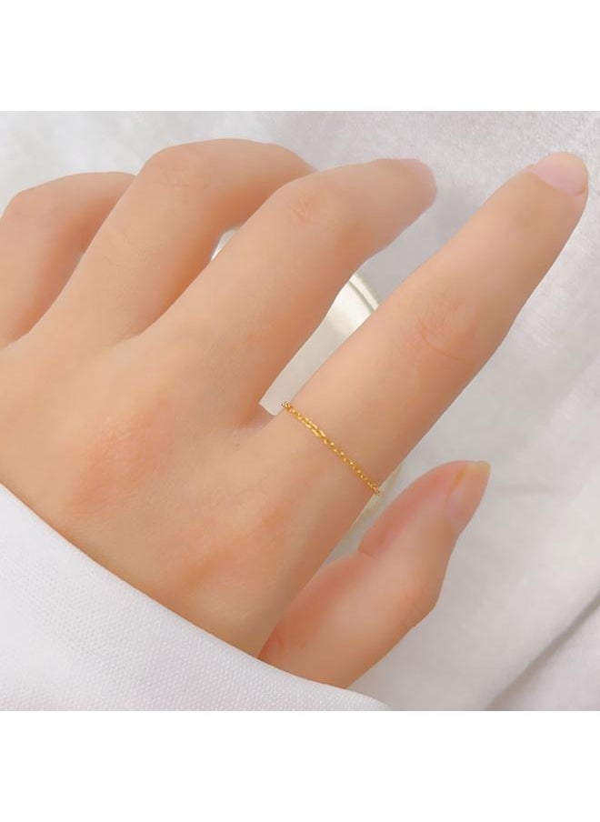 Generic Simple Extremely Fine Chain Titanium Steel Ring Women's Niche Design Light Luxury Cold Style 8k Gold Cyber Celebrity All-match Jewelry 