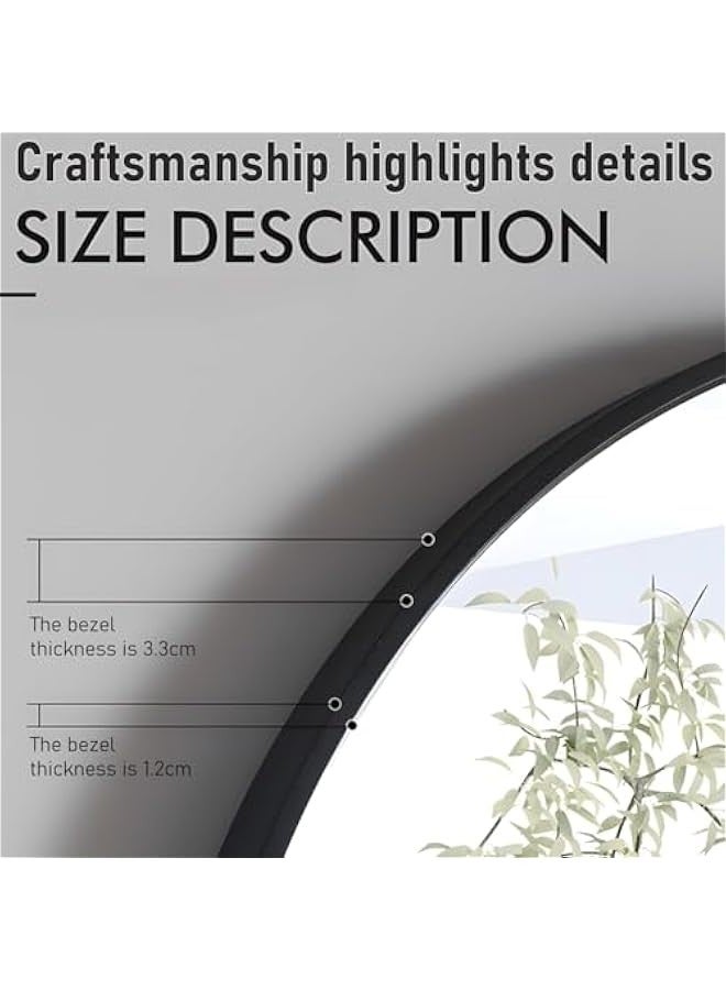 تراسل مرآة مستديرة مع رف، مرآة دائرية بإطار معدني، مرآة حائط للحمام، مرآة حمام، مرآة مثبتة على الحائط لديكور الحائط، غرفة المعيشة، غرفة النوم، الحمام - Image 3