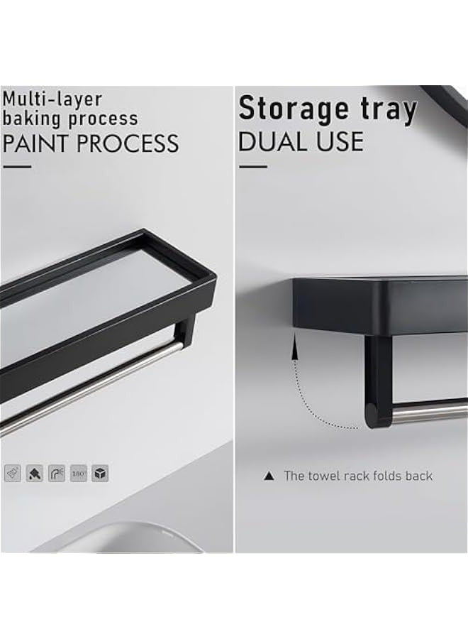 تراسل مرآة مستديرة مع رف، مرآة دائرية بإطار معدني، مرآة حائط للحمام، مرآة حمام، مرآة مثبتة على الحائط لديكور الحائط، غرفة المعيشة، غرفة النوم، الحمام - Image 5