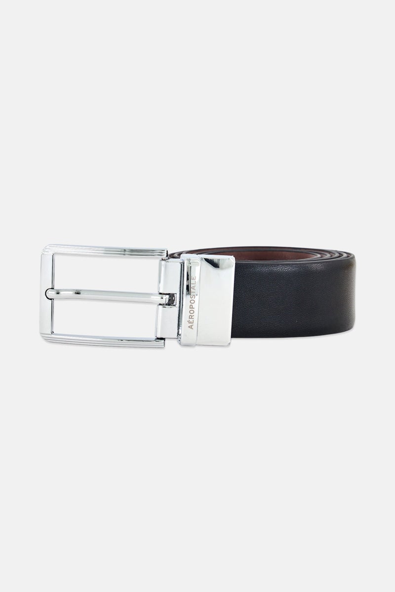 Aeropostale Men  Genuine Leather Formal Reversible Belt, Black - Image 1