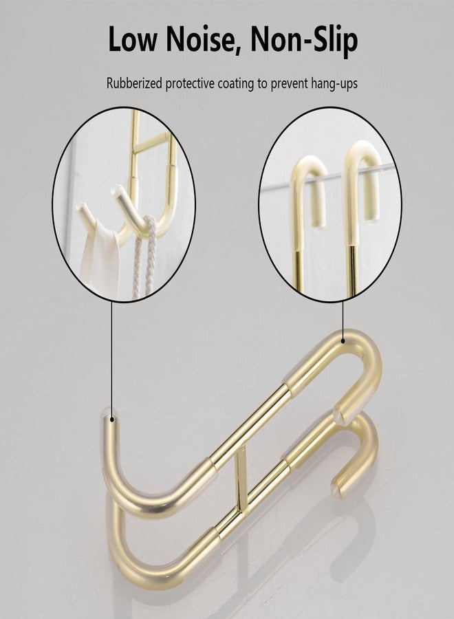 BATHLAVISH Shower Door Hooks (4-Pack), 304 Stainless Steel Towel Hooks Over Door Hooks for Bathroom, Drilling-Free Hanger Brushed Gold Shower Hooks - Image 3