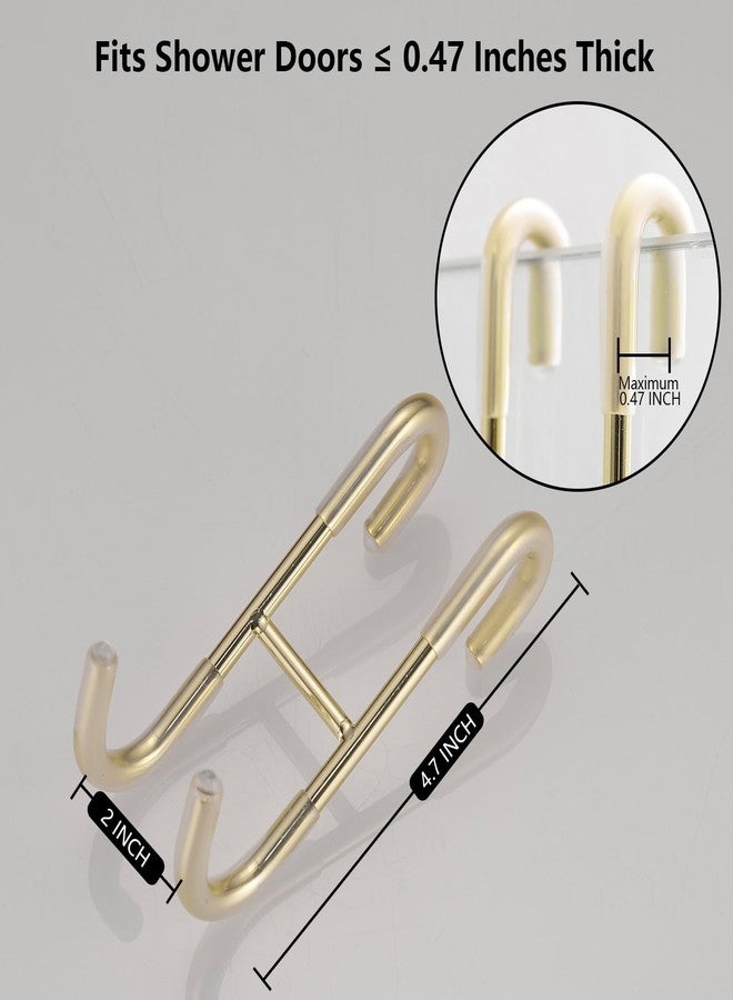 BATHLAVISH Shower Door Hooks (4-Pack), 304 Stainless Steel Towel Hooks Over Door Hooks for Bathroom, Drilling-Free Hanger Brushed Gold Shower Hooks - Image 4