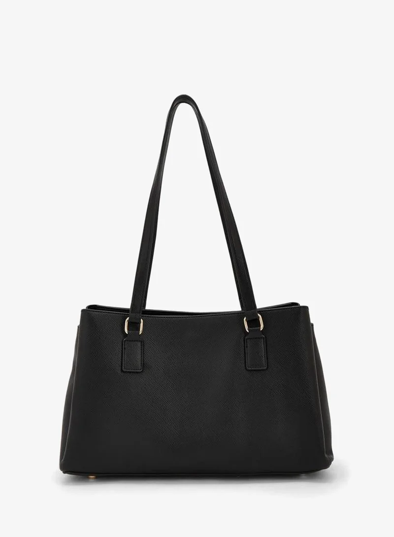 Flora Bella By Shoexpress BLACK Solid Shoulder Bag With Zip Closure for Women | Best Price UAE