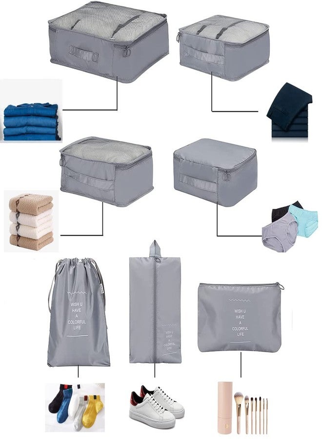 PETRICE Travel Organizer Pouch Packing Cubes for Travel Essentials Toiletry Bag, Travel Luggage Organizers with Laundry Bag Travel Pouch, Packing Cubes Organizer (Grey) - Image 2