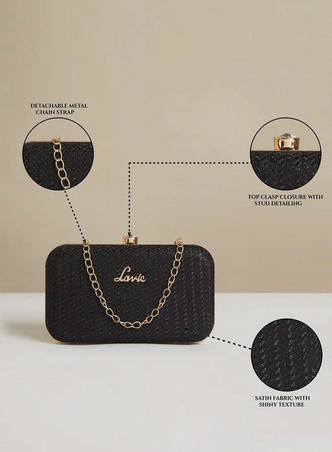 Lavie Women's Sparkle Framed Clutch Black Ladies Purse Handbag - Image 3