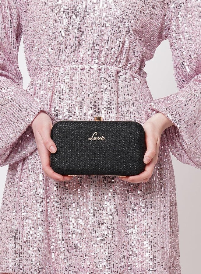 Lavie Women's Sparkle Framed Clutch Black Ladies Purse Handbag - Image 2