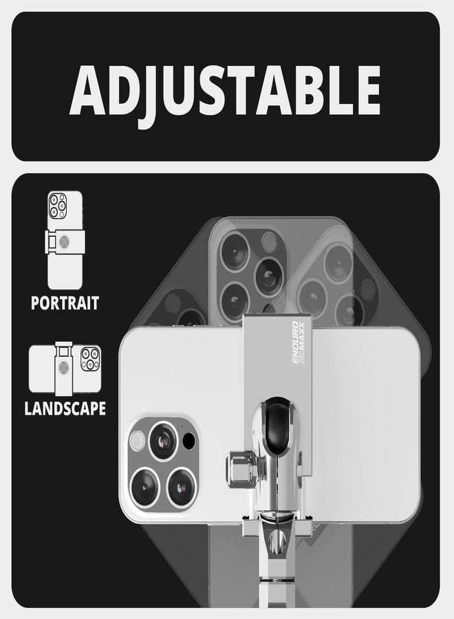 Tackform Chrome Motorcycle All Metal Phone Mount - 20MAXX Spring Cradle | Universal Clamp Fits 7/8" to 1-1/4" Handlebars | Aluminum | Compatible with iPhones, Galaxy Devices, More | Short Reach Arm - Image 4