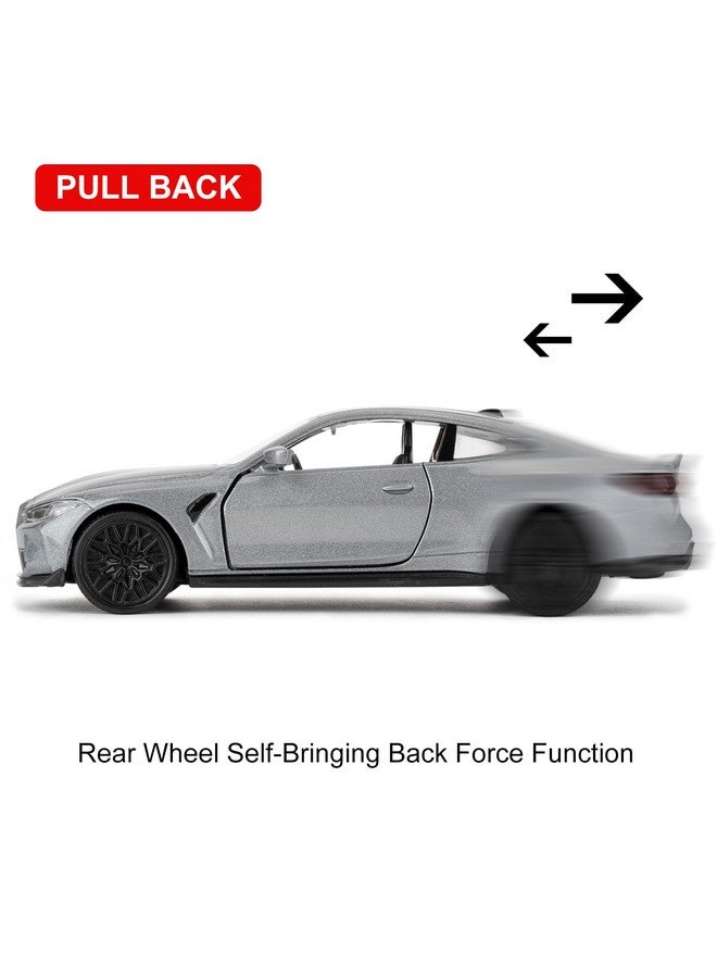 RMZ City 1/36 BMW M4 CSL Model Car, Alloy Toy Car with Pullback Function, Suitable for Collecting and Decorating Model Toys, Car Gifts for Boys and Girls (Grey) - Image 3