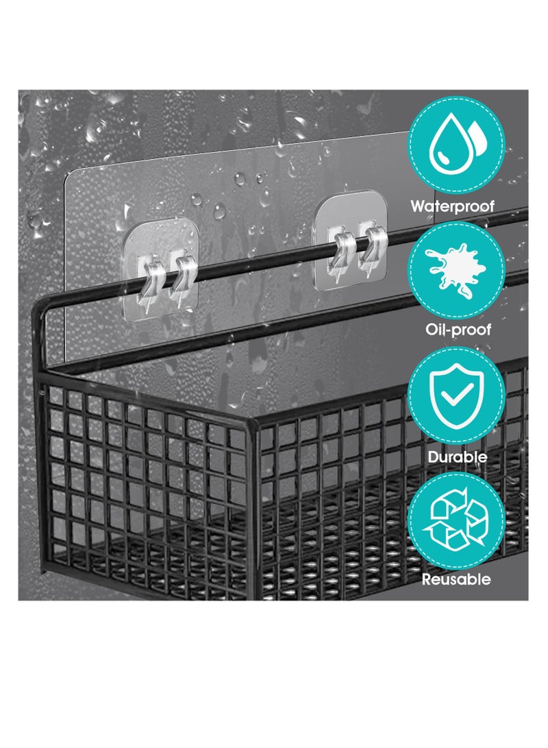 خطافات الدش اللاصقة، 6 قطع بلاستيكية علبة الدش الملصقة للأسطح الملساء - Image 3