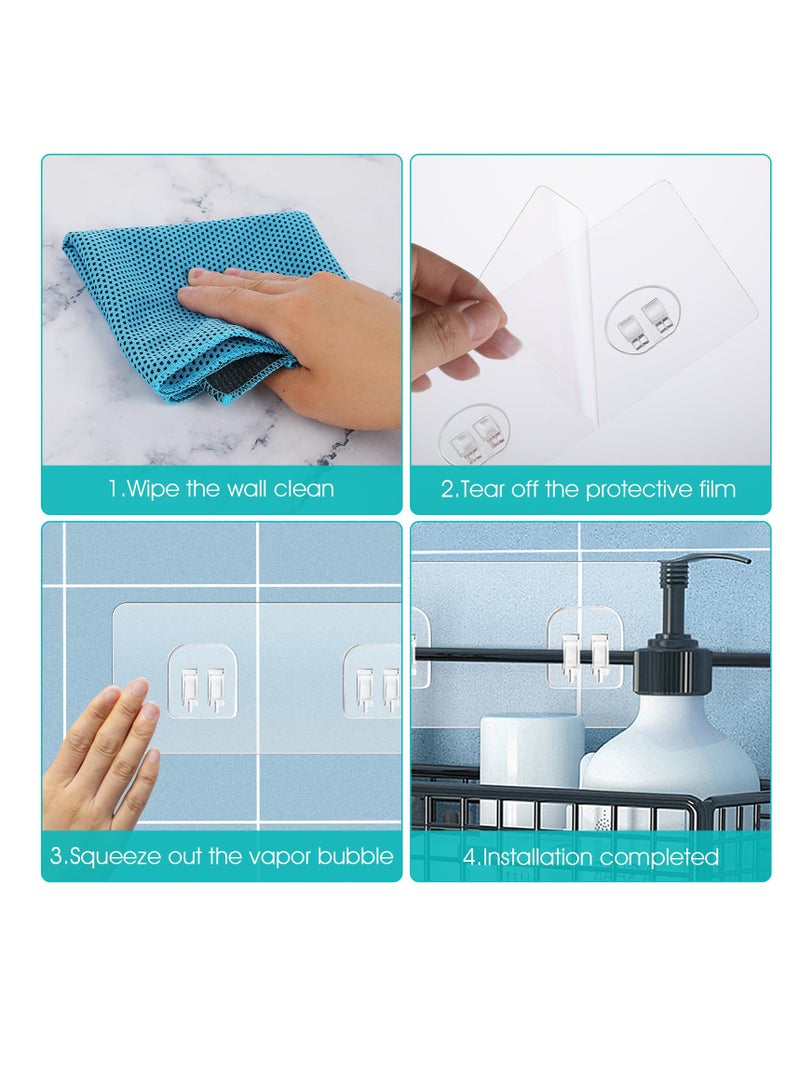 خطافات الدش اللاصقة، 6 قطع بلاستيكية علبة الدش الملصقة للأسطح الملساء - Image 4