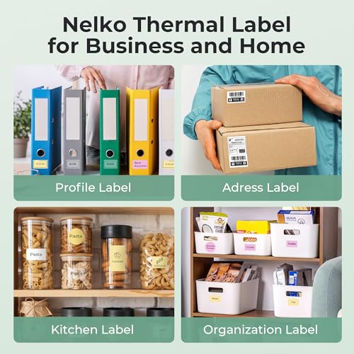 Nelko Thermal Labels for Nelko PM220 Label Maker, 2 inch (50mm) Thermal Tab, Waterproof, Multi-Purpose Label Tape, 1 Roll of 150 Self-Adhesive Thermal Paper Gradient Purple - Image 3