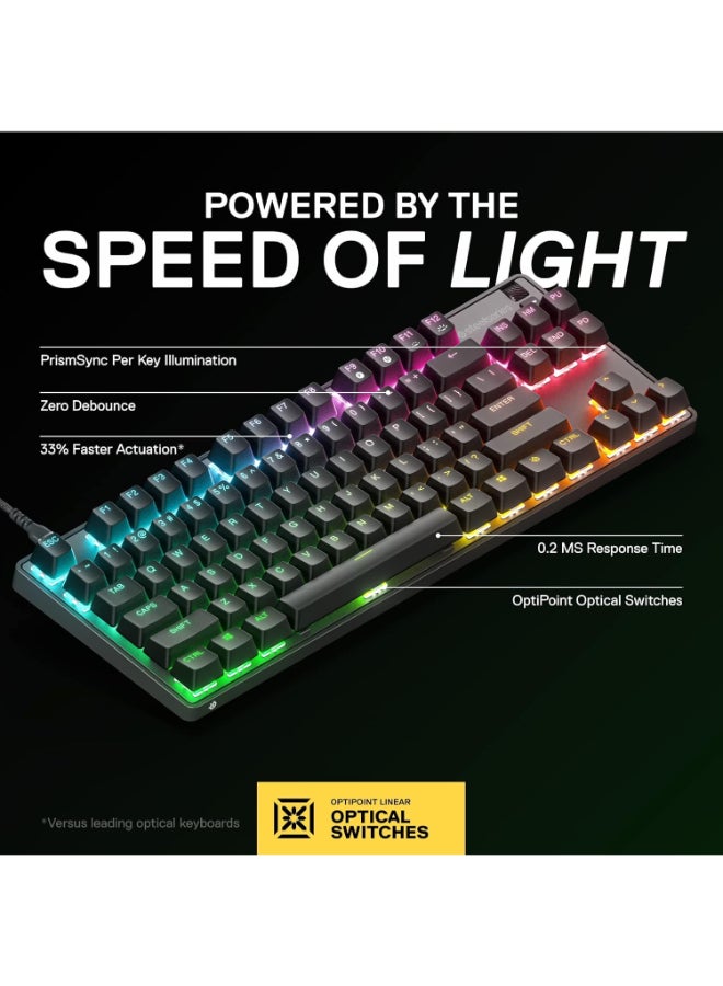 SteelSeries Apex 9 TKL - Mechanical Gaming Keyboard Optical Switches 2-Point Actuation Compact Esports Tenkeyless Form Factor Hotswappable Switches - English QWERTY Layout, 64848 - Image 4
