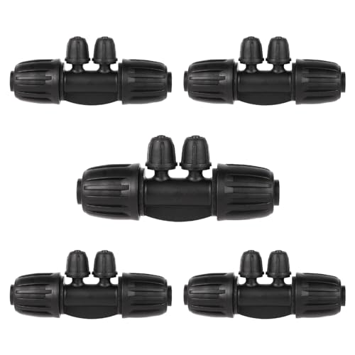 FOGWOWO 1/2 Inch to 1/4 Inch Tubing Irrigation Fittings for (1/2'' ID x 0.60''-0.63'' OD) 16mm Drip Tubing,Locked Barbed Tee Connectors (10 Pcs Barbed Tee 4-Way) - Image 1
