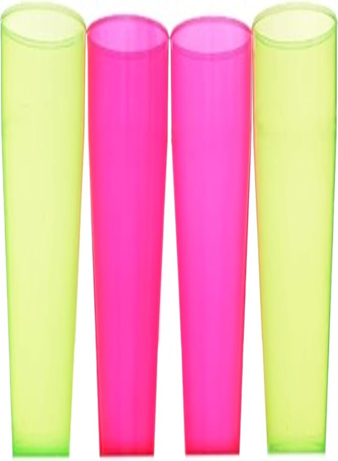 Snips | Set of 4 Glasses - Multicolors Glasses | 385 ml | Green and Fuchsia semi Transparent | 8.5 x 10.5 cm| Made in Italy 000885