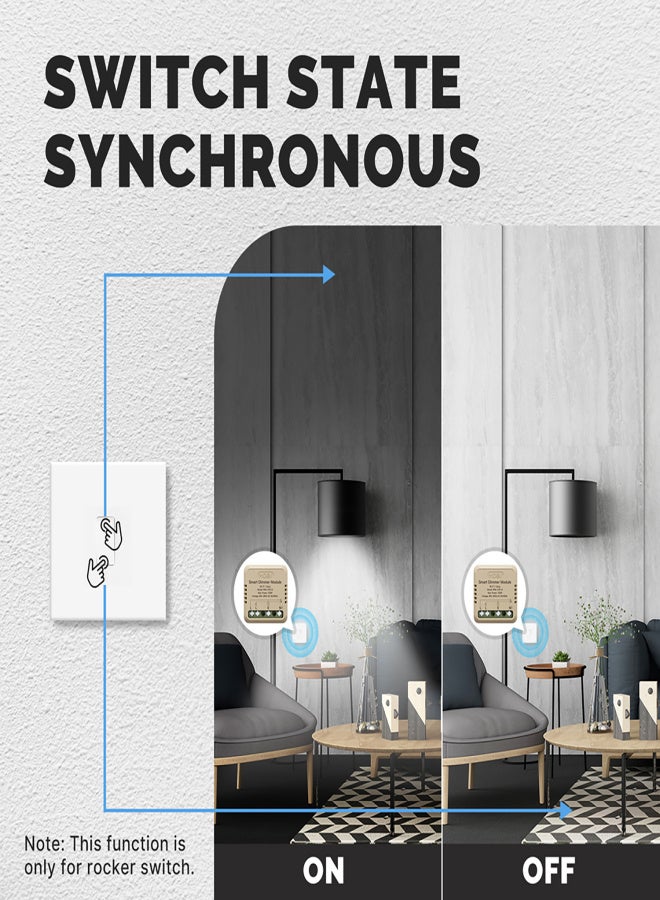 MOES Tuya WiFi Intelligent Switch Dimmer DIY Module Light Switch Mobilephone APP Remotely Control Activate Home Devices Compatible with and Google Assistant for Voice Control - Image 3