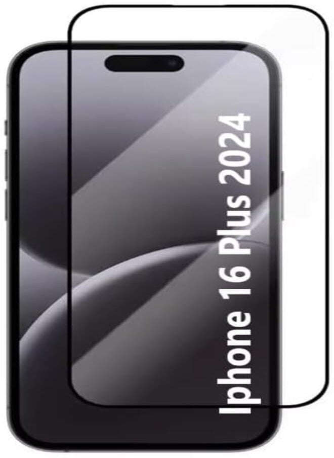 Muzz Muzz For Iphone 16 Plus Screen Protector, Tempered Glass [Full Adhesive][Full Coverage] [Bubble-Free] [Anti Scratch] HD Clear High Responsive Screen Protector for Iphone 16 Plus 2024 Black 