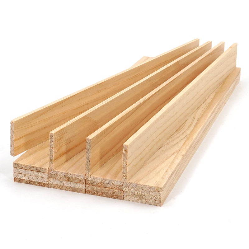 Lugailly Wood Strips Slats Wooden Dowels for Crafts 1/8"x 1" x 12", 20 PCS Decorative Wood Trim Planks for Wall, Square Wooden Sticks for Crafting, Unfinished Pine Lumber Pieces for Woodworking Models Making - Image 1