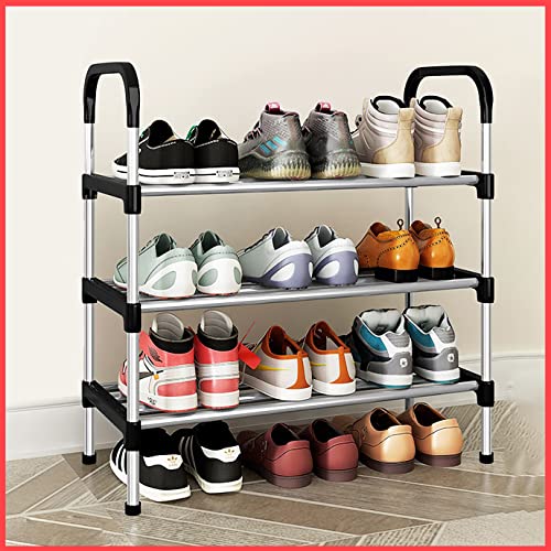wolpin 3-Tier Multipurpose Shoe Rack | Steel Storage Organizer with Dust-Proof Cover for Footwear, Clothes & Toys | Large Space-Saving Shelf (Silver) - Image 2