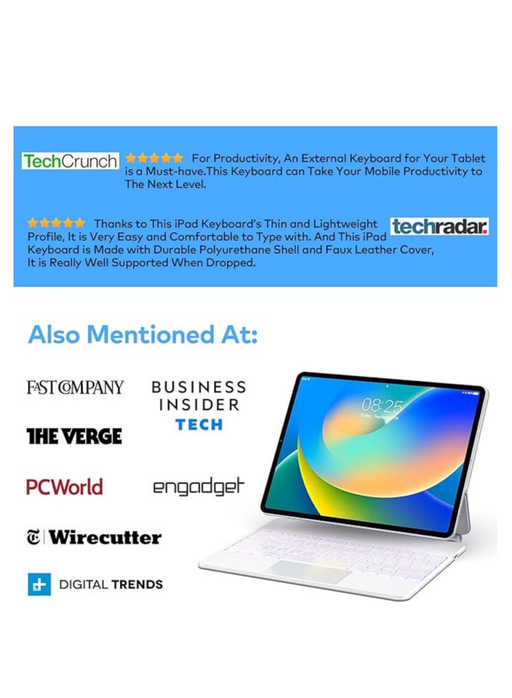 حافظة لوحة مفاتيح لجهاز iPad Air 11 بوصة (M2) iPad Pro 11 بوصة (الجيل الأول/الثاني/الثالث/الرابع) حافظة لوحة مفاتيح مغناطيسية بتصميم سحري مع لوحة تتبع متعددة اللمس متوافقة مع iPad Air 10.9 الجيل الرابع/الخامس. - Image 3